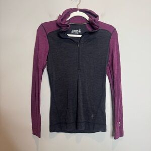 Smartwool Women's Classic Thermal Merino Base Layer 1/2 Zip Hoodie XS Hiking
